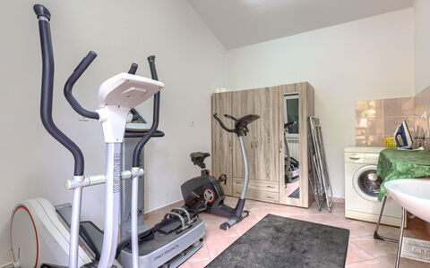 Istria Serenity: Piso, Suelo, Diseño De Interiores, Habitación, Techo, Maquina De Ejercicio, Equipo De Ejercicio, Arreglo De Tubería, Hotel, Gimnasio