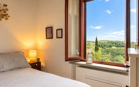 La Veduta - la Finestra su Castelfalfi: Diseño De Interiores, Madera, Habitación, Mueble, Habitación, Cama, Piso, Suelo, Marco, Sábana