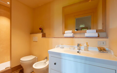 Villa del Poggio D'Oro 8: Baño, Arreglo De Tubería, Lavabo Del Baño, Piso, Pared, Diseño De Interiores, Suelo, Lavabo, Madera, Grifo