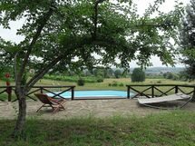 Swimming pool and solarium with fine river sand