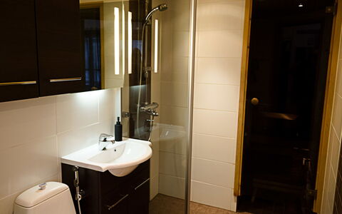 Kelokivakka D19: Lavabo Del Baño, Baño, Arreglo De Tubería, Pared, Piso, Lavabo, Diseño De Interiores, Suelo, Madera, Mueble De Baño