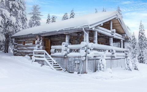 Kitka-Nokkela: Nieve, Invierno, Congelación, Cabaña, Hill Station, Alerce, Capa De Hielo, Landform Glaciales, Estación De Esquí