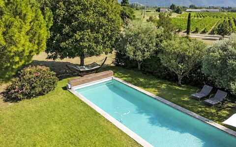 L'Oustaou dei Figo: Piscina, Jardín, Arbusto, Patio Interior, Paisajismo, Recurso, Sombra, Fuente De Agua, Césped, Inmuebles