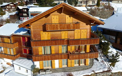 Wengen 42: Edificio, Nieve, Propiedad, Ventana, Madera, Casa, Diseño Urbano, Pendiente, Barrio, Barrio Residencial