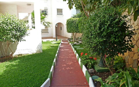 Benalmádena Costa 121: Propiedad, Pasarela, Hierba, Patio, Jardín, Bienes Raíces, Planta, Arbusto, Paisajismo, Familia De Las Gramíneas