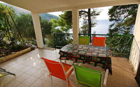 Korčula Prigradica 300: Planta, Mueble, Mesa, Silla, Mueble Para Exteriores, Madera, Mesa Al Aire Libre, Sombra, Porche, Diseño De Interiores